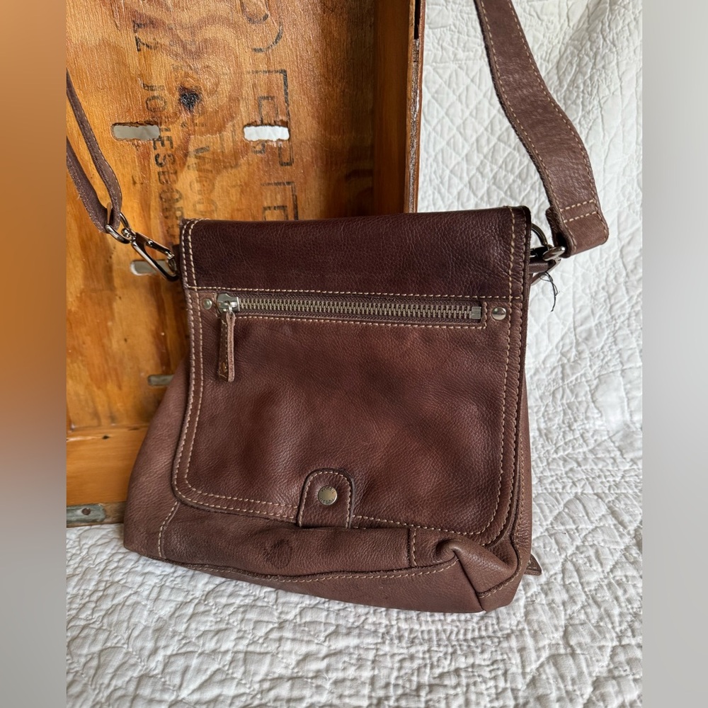 Fossil Brown Leather Crossbody Bag